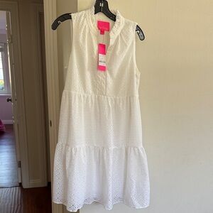 NWTLily Pulitzer Novella White Eyelet Sleeveless Dress